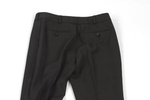 SAINT LAURENT BLACK WOOL STRAIGHT LEG PANTS FR 36 UK 8
