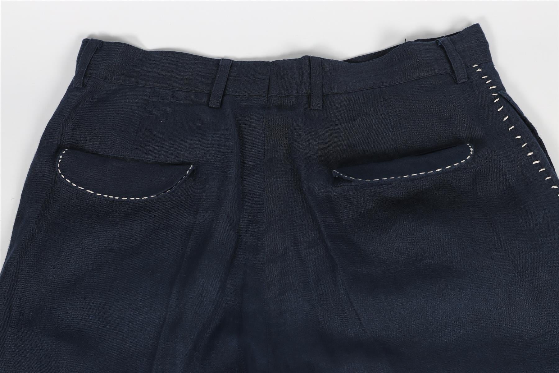 HARAGO NAVY MEN'S LINEN PANTS SMALL