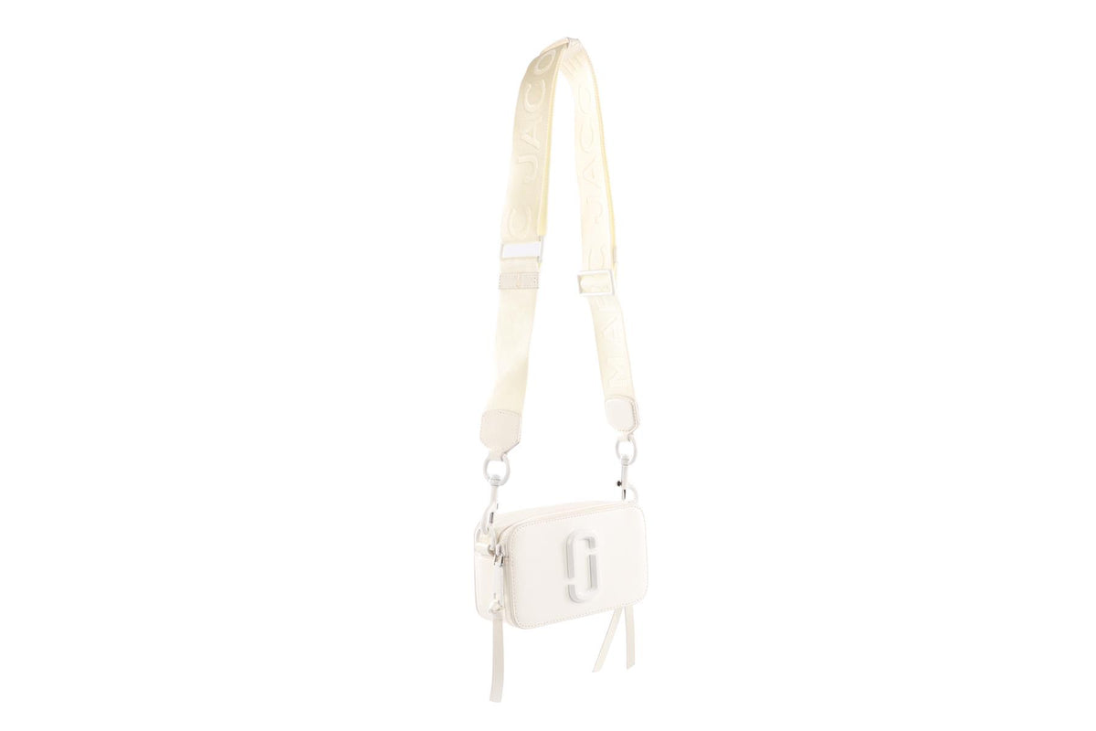 MARC JACOBS WHITE SNAPSHOT LEATHER SHOULDER BAG