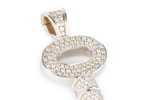 THEO FENNELL KEY 18K WHITE GOLD AND DIAMOND PENDANT