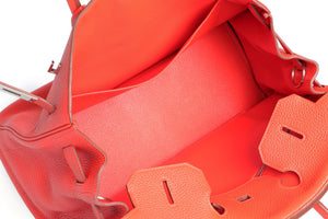 HERMÈS RED 2013 BIRKIN 35 CM TOGO LEATHER BAG IN CAPUCINE
