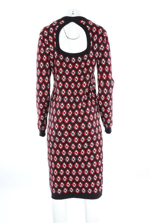 ELIE TAHARI BLACK KNIT MIDI DRESS XLARGE