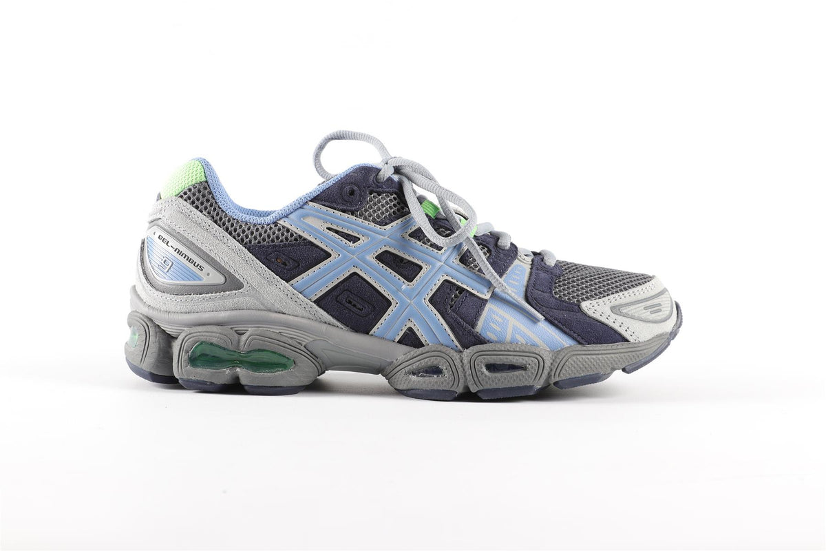 ASICS GREY GEL NIMBUS 9 STEEL GREY/BLUE HARMONY SNEAKERS EU 39.5 UK 5.5 US 6.5