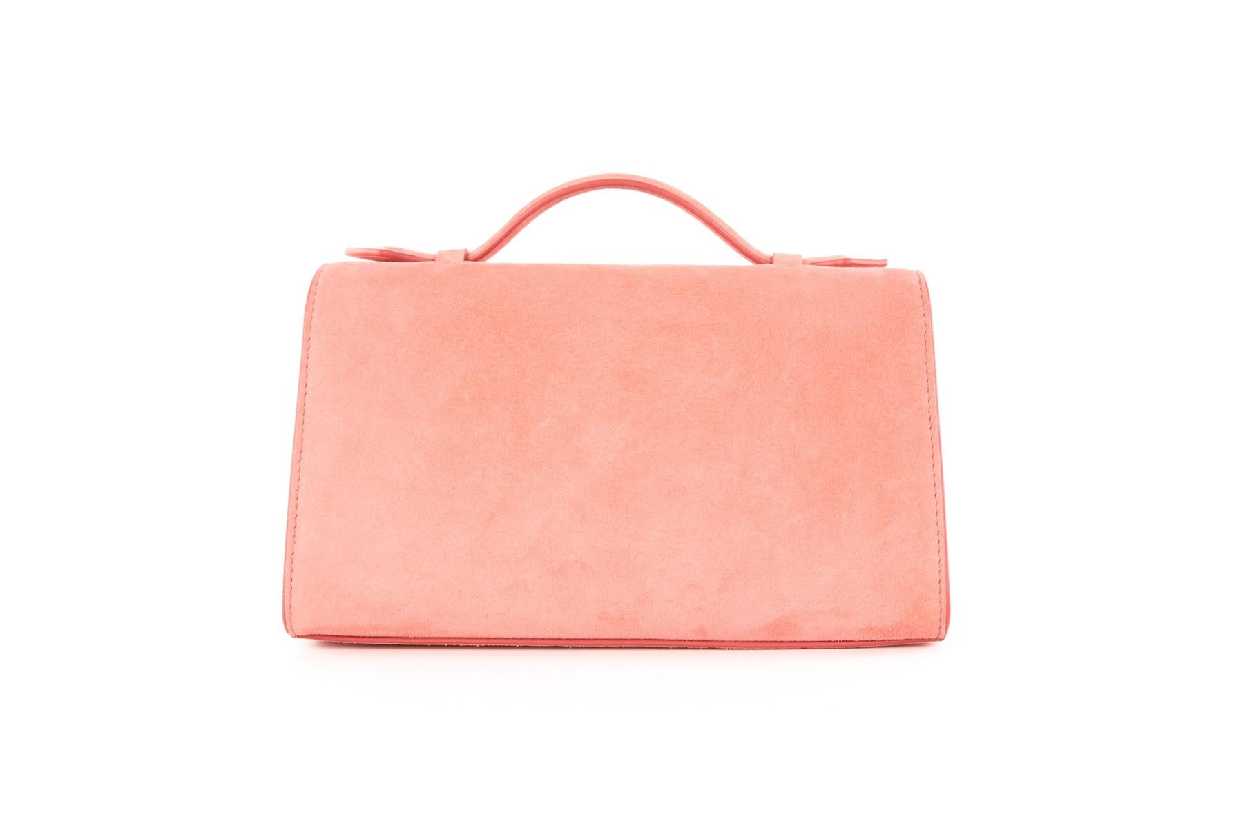 SAVETTE PINK SYMMETRY SUEDE TOTE BAG