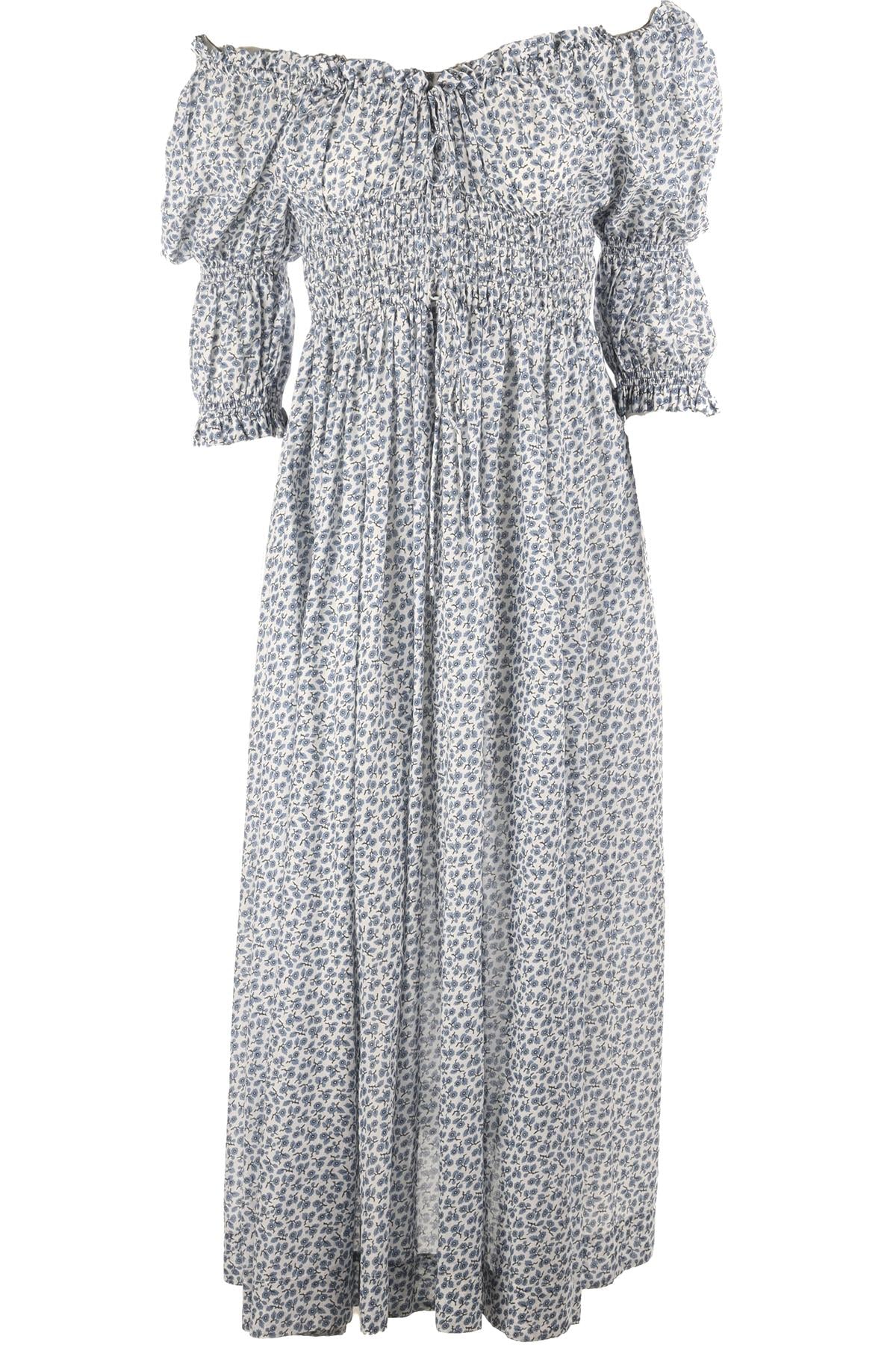 DOEN BLUE COTTON MAXI DRESS MEDIUM