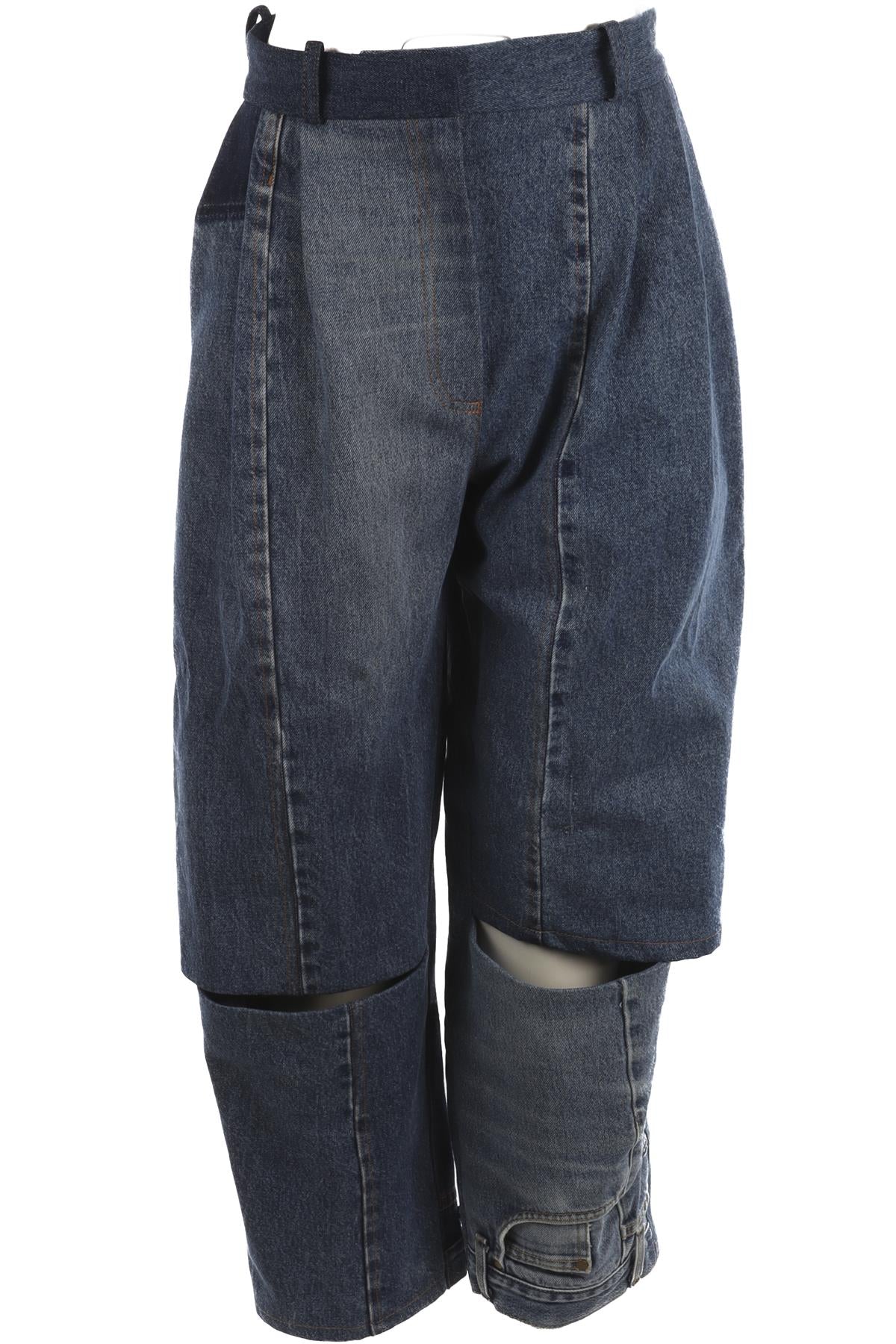 A.W.A.K.E MODE BLUE HIGH RISE BARREL LEG JEANS FR 38 UK 10