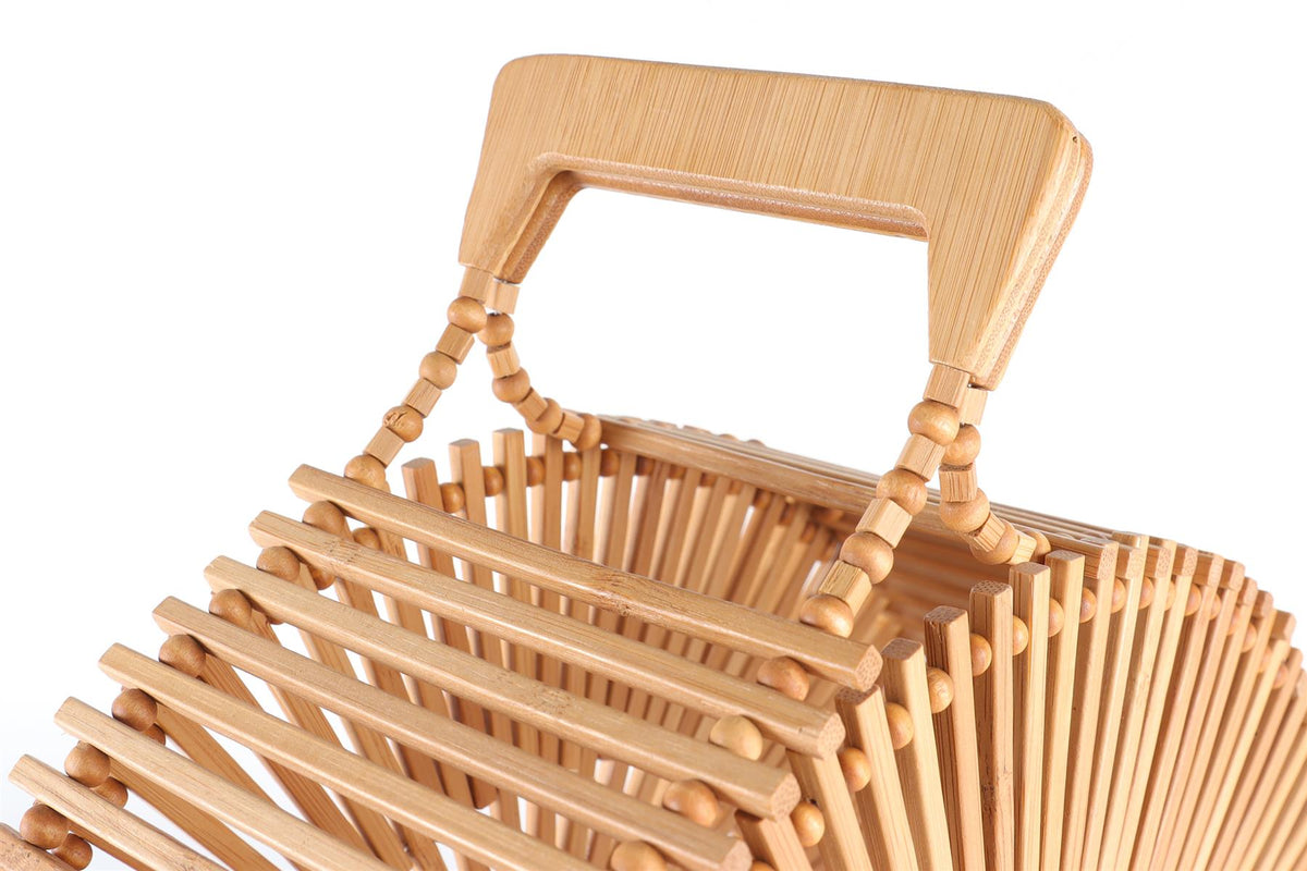 CULT GAIA BROWN WOOD TOTE BAG