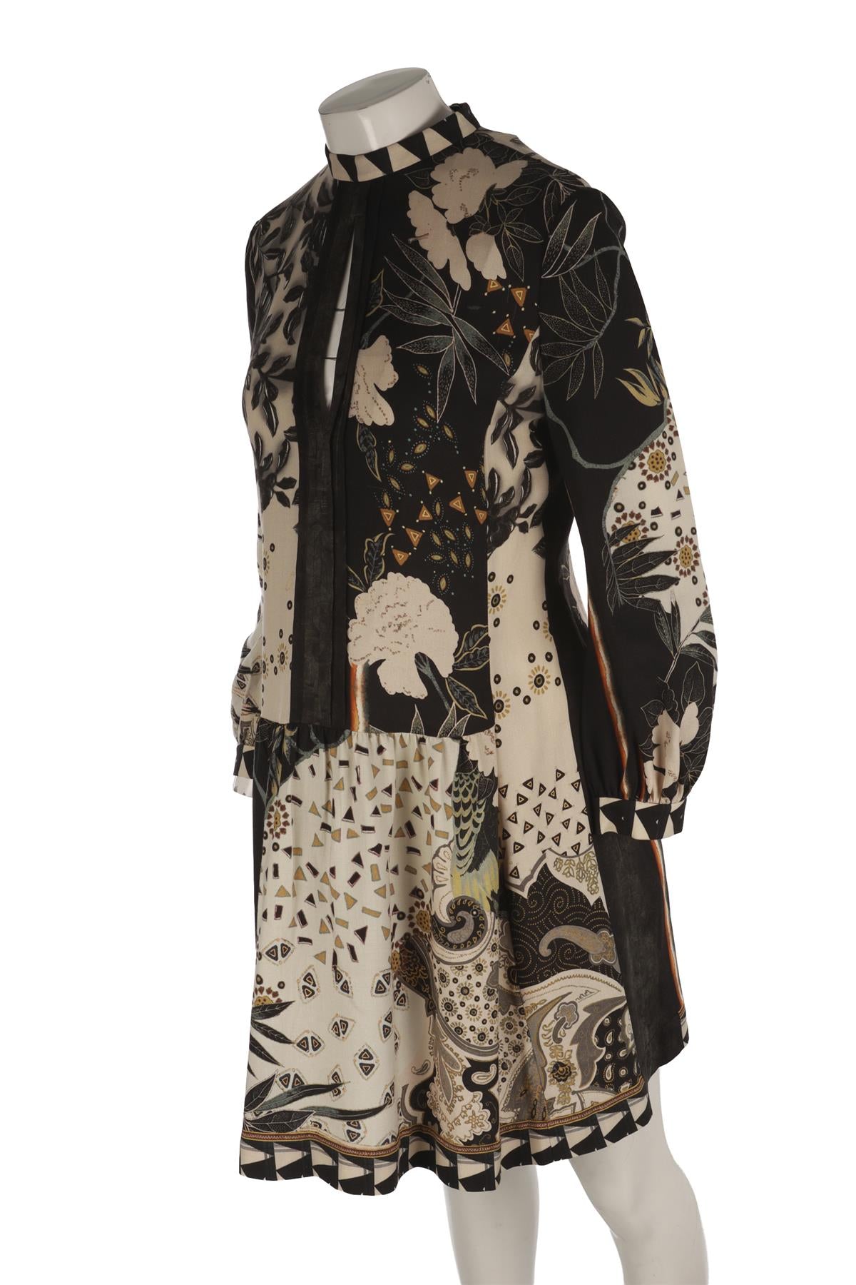 ETRO BLACK WOOL MINI DRESS IT 44 UK 12