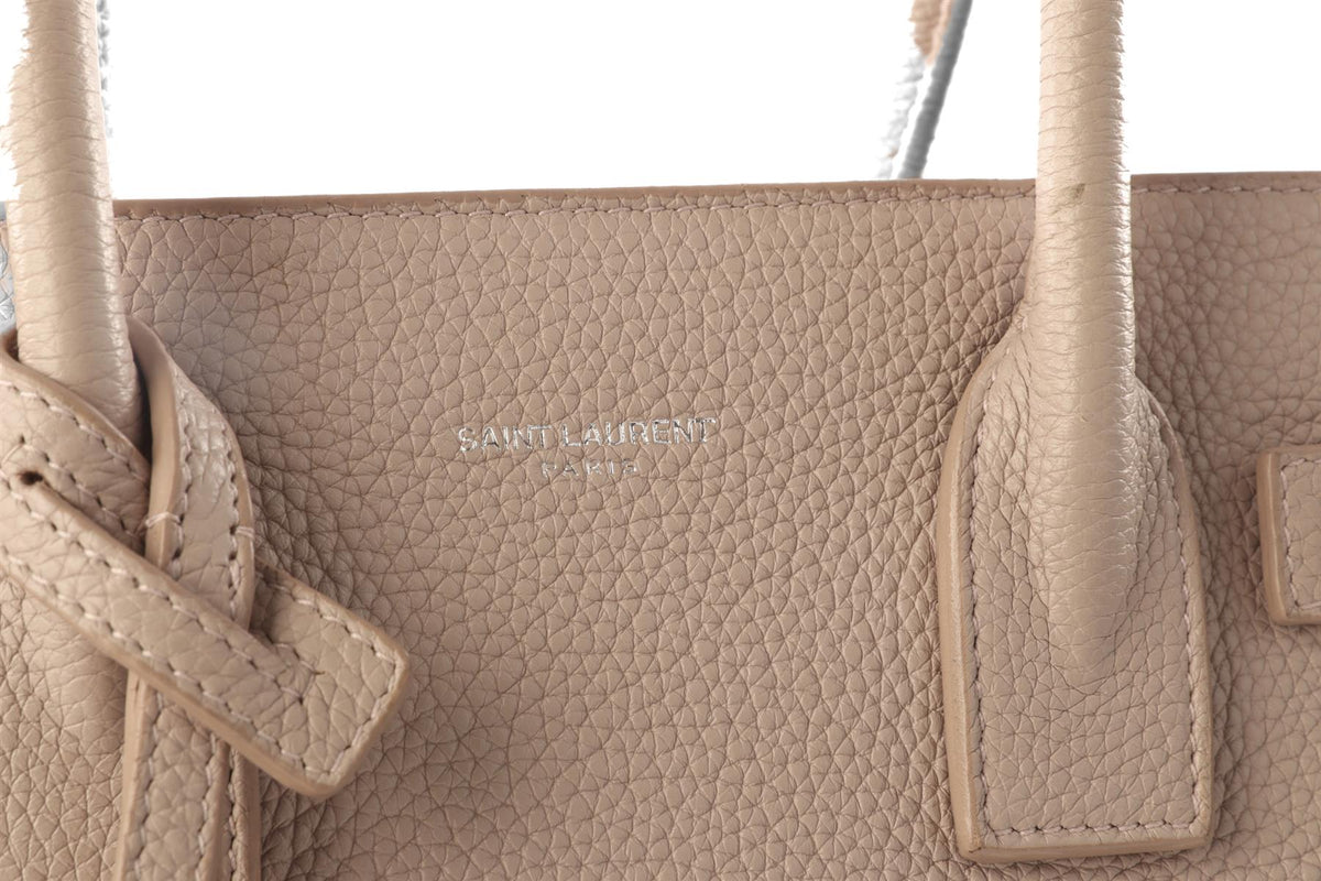 SAINT LAURENT PINK SAC DE JOUR BABY LEATHER TOTE BAG