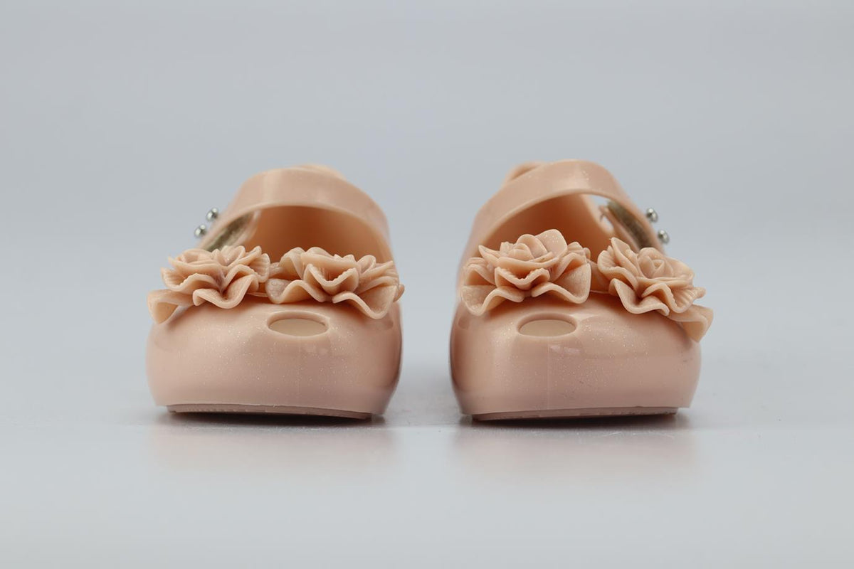 MINI MELISSA BABY GIRLS FLORAL JELLY FLATS EU 25-26 UK 8-8.5