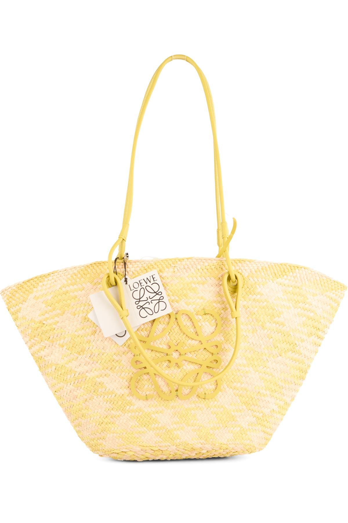 LOEWE GREEN ANAGRAM RAFFIA SHOULDER BAG