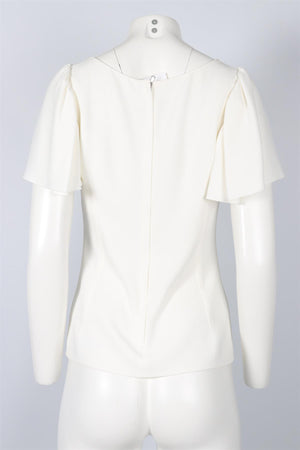 DOLCE & GABBANA WHITE CREPE TOP IT 42 UK 10