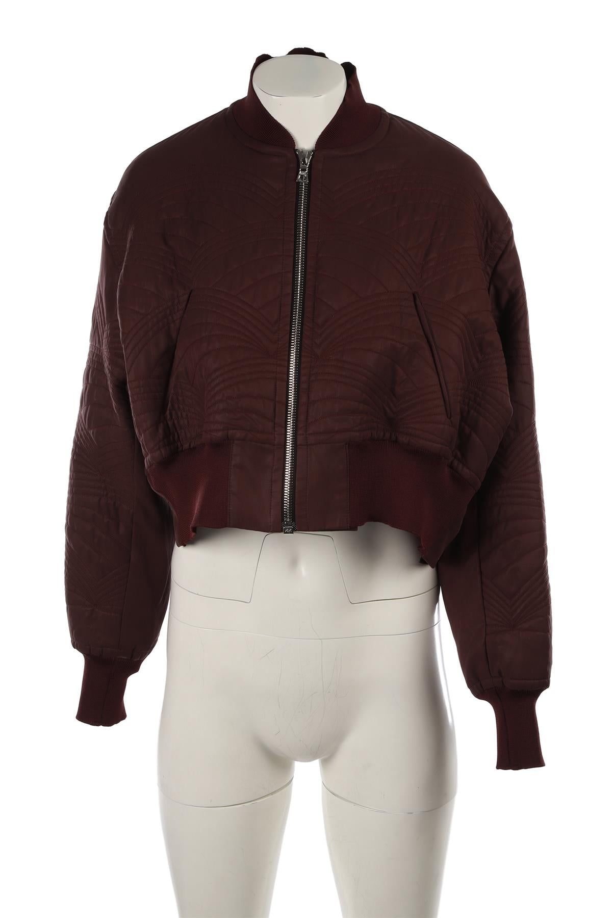 BURGUNDY COTTON BOMBER JACKET