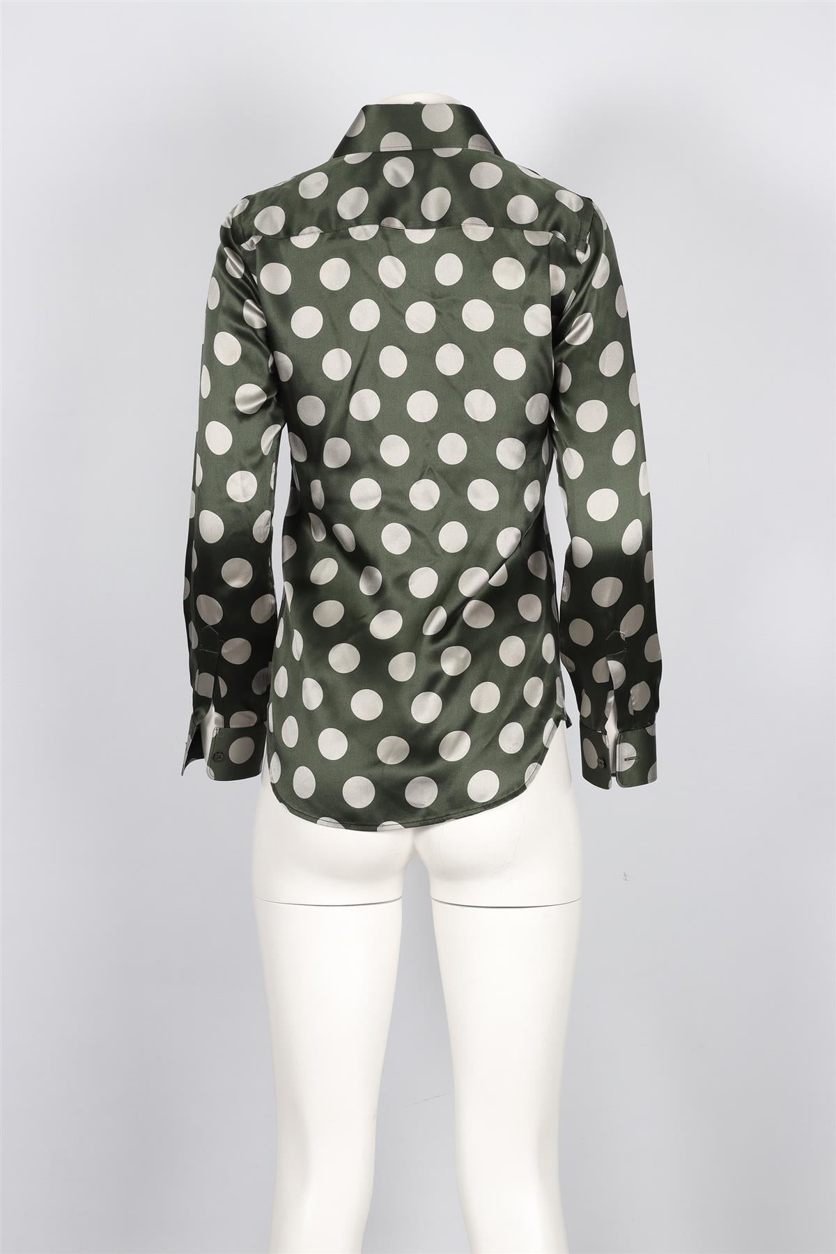 MOSCHINO GREEN SILK SHIRT SMALL