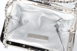 CHANEL SILVER 2023 CRYSTAL AND MESH CLUTCH WITH CHAIN