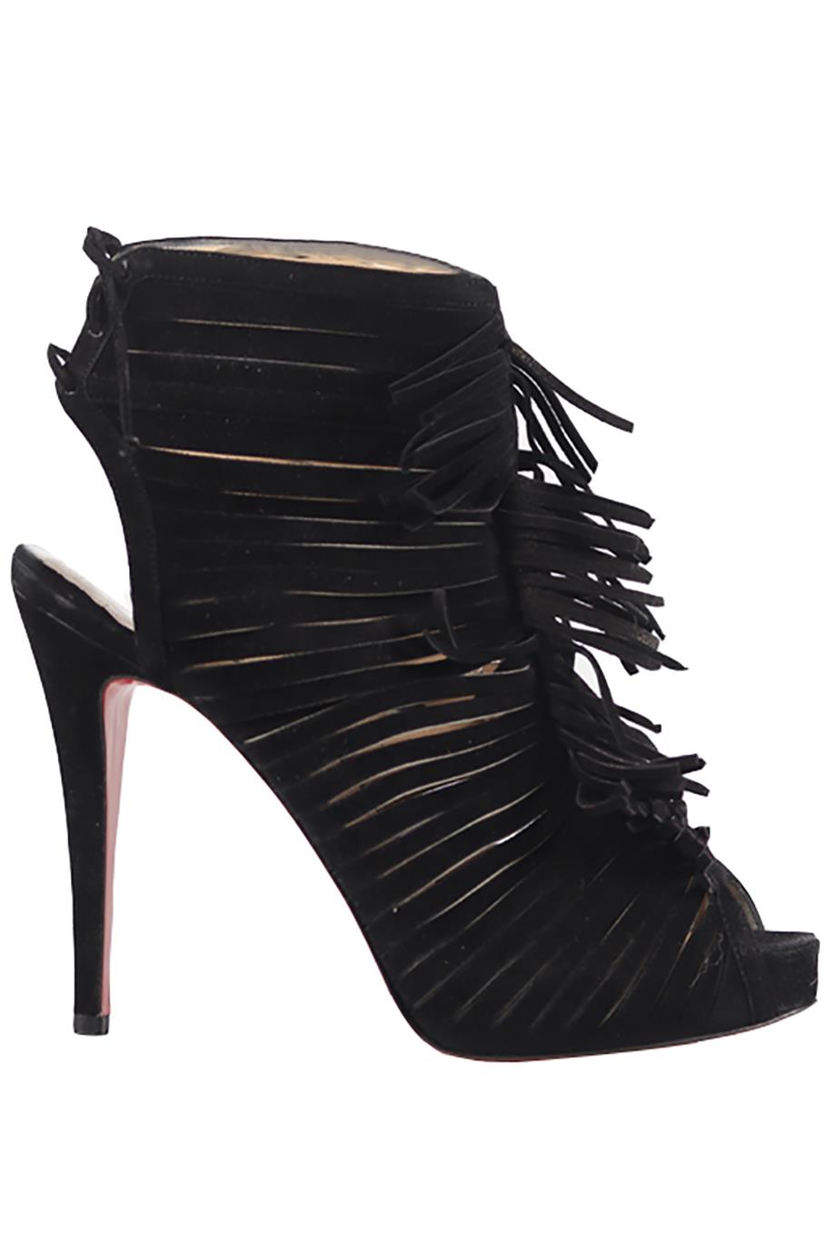 CHRISTIAN LOUBOUTIN SUEDE PLATFORM SANDALS EU 38.5 UK 5.5 US 8.5