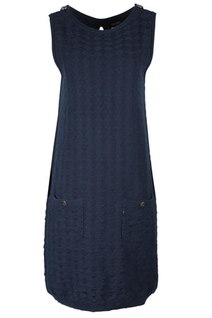 CHANEL BLUE 2014 COTTON DRESS FR 42 UK 14