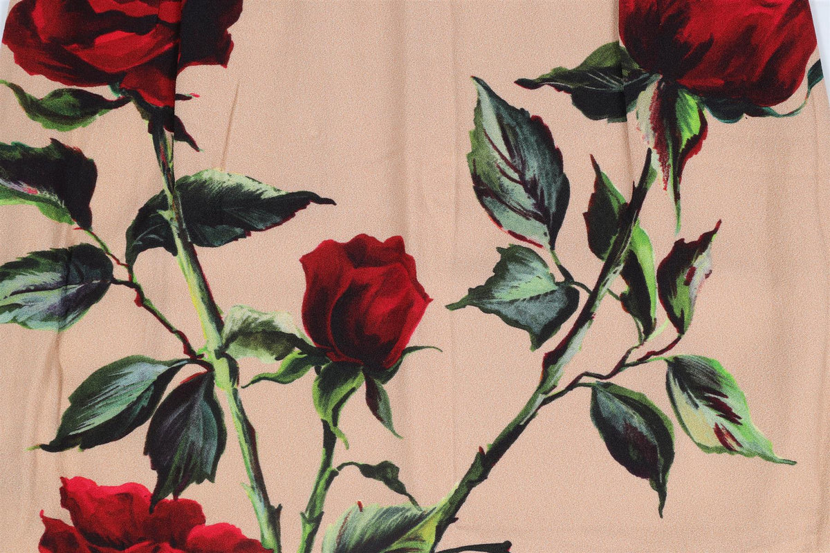DOLCE & GABBANA FLORAL PRINT SILK BLEND MINI SKIRT IT 38 UK 6