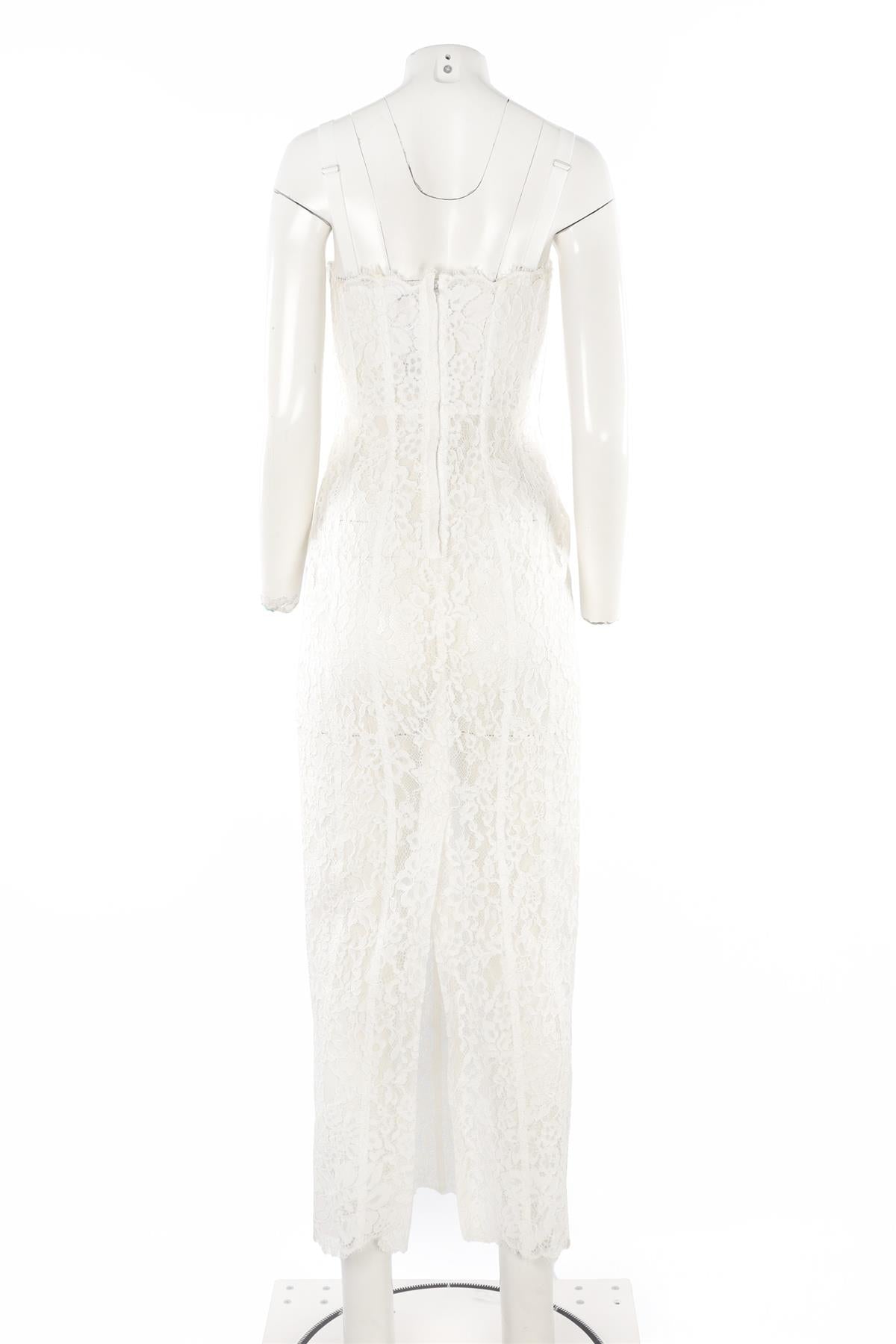 HELSA WHITE LACE MAXI DRESS SMALL