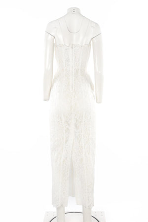 HELSA WHITE LACE MAXI DRESS SMALL