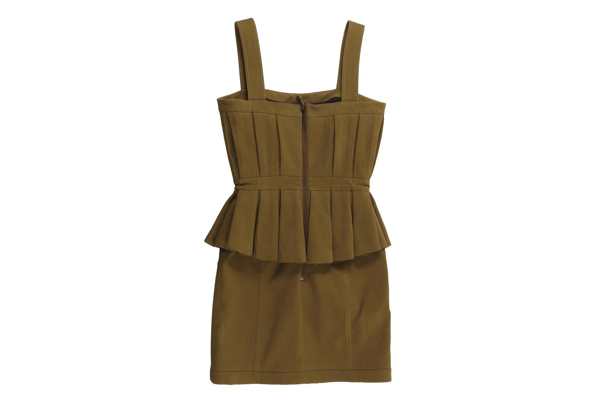 BALMAIN GREEN COTTON MINI DRESS FR 36 UK 8