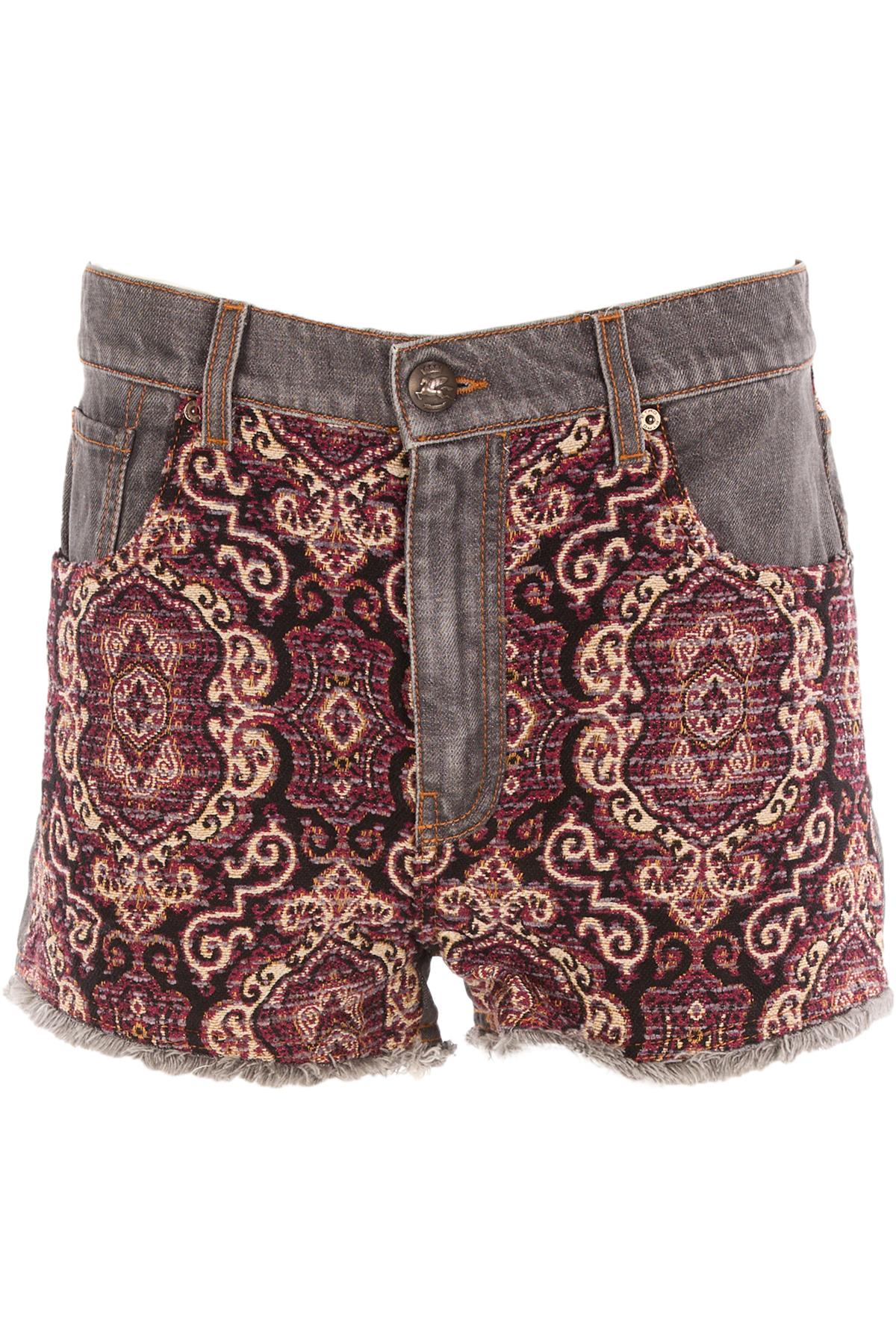 ETRO GREY HIGH RISE DENIM SHORTS W29 UK 10-12