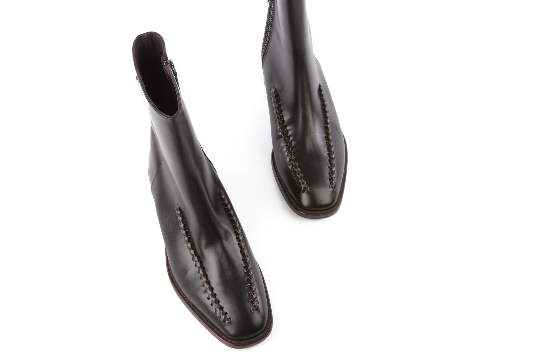 HEREU BROWN LEATHER ANKLE BOOTS EU 38 UK 5 US 8