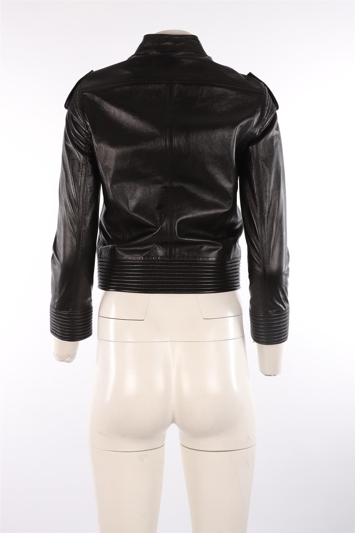 MATTHEW WILLIAMSON BLACK LEATHER JACKET UK 8