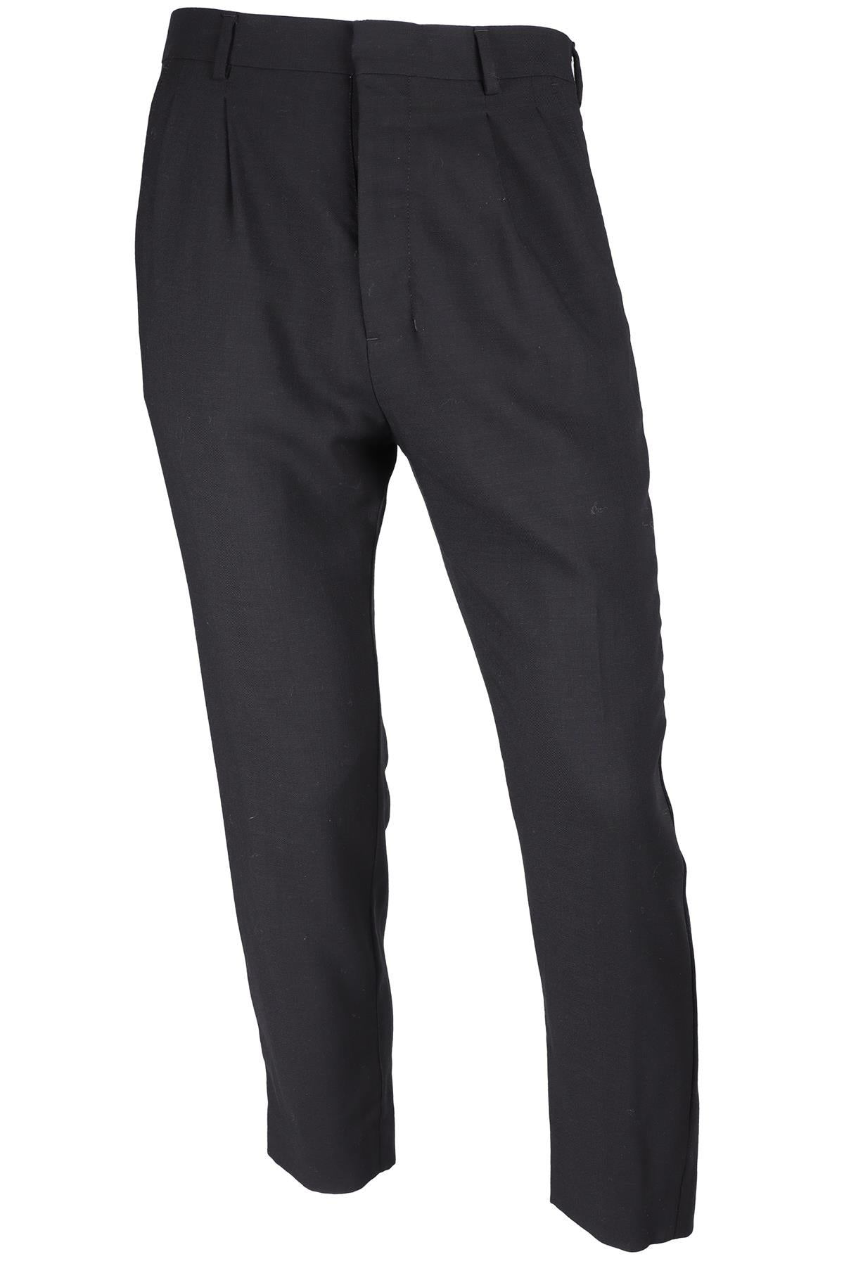 AMI PARIS BLACK MEN'S WOOL STRAIGHT LEG PANTS FR 36 UK/US W28