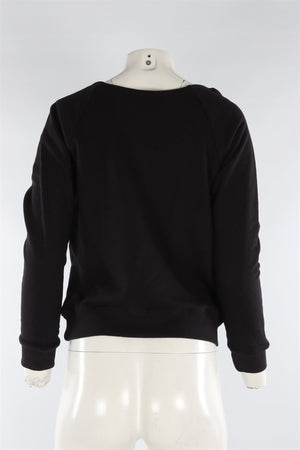 SAINT LAURENT BLACK COTTON SWEATSHIRT SMALL