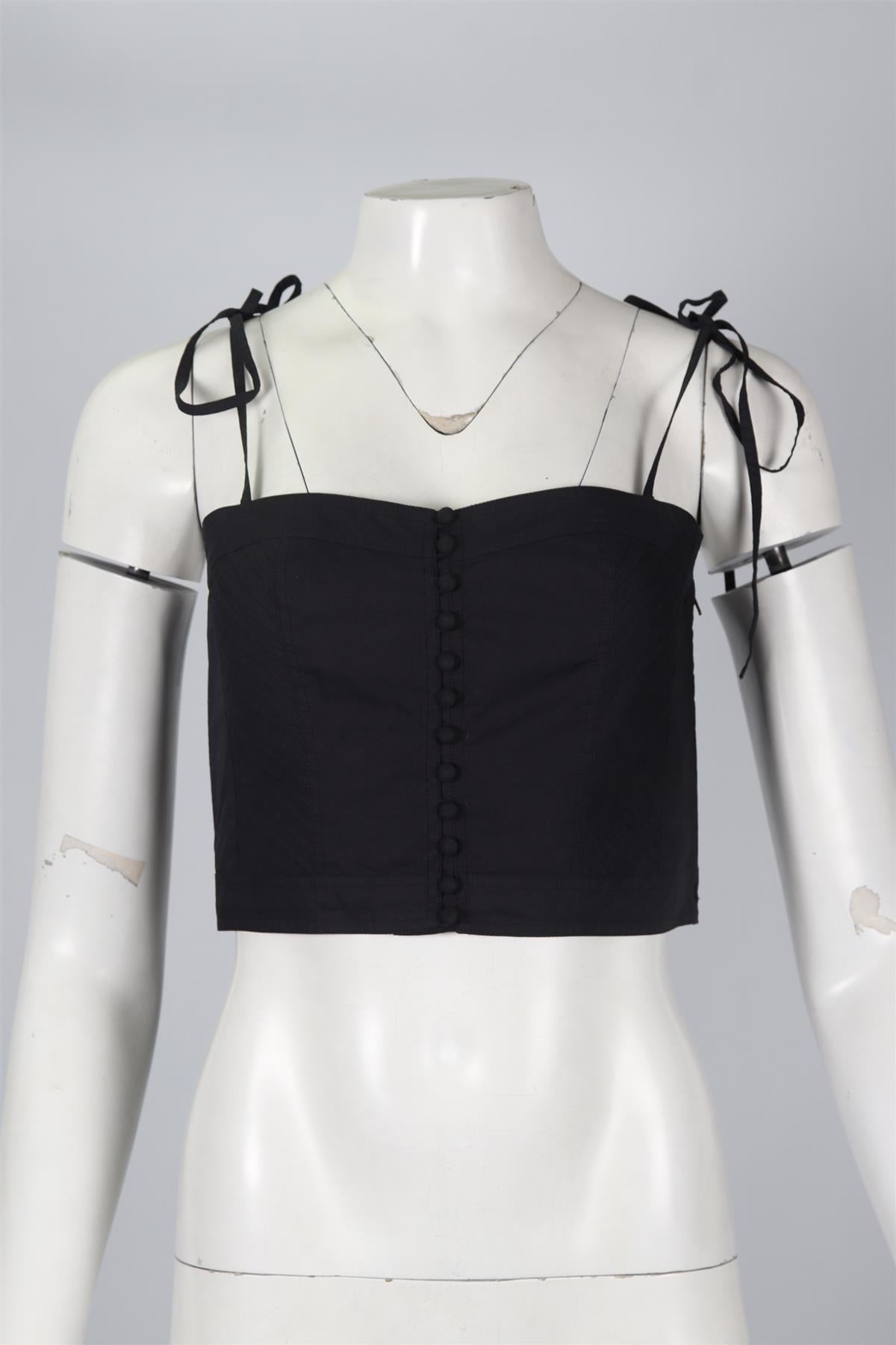 ULLA JOHNSON CROPPED COTTON TOP US 4 UK 8