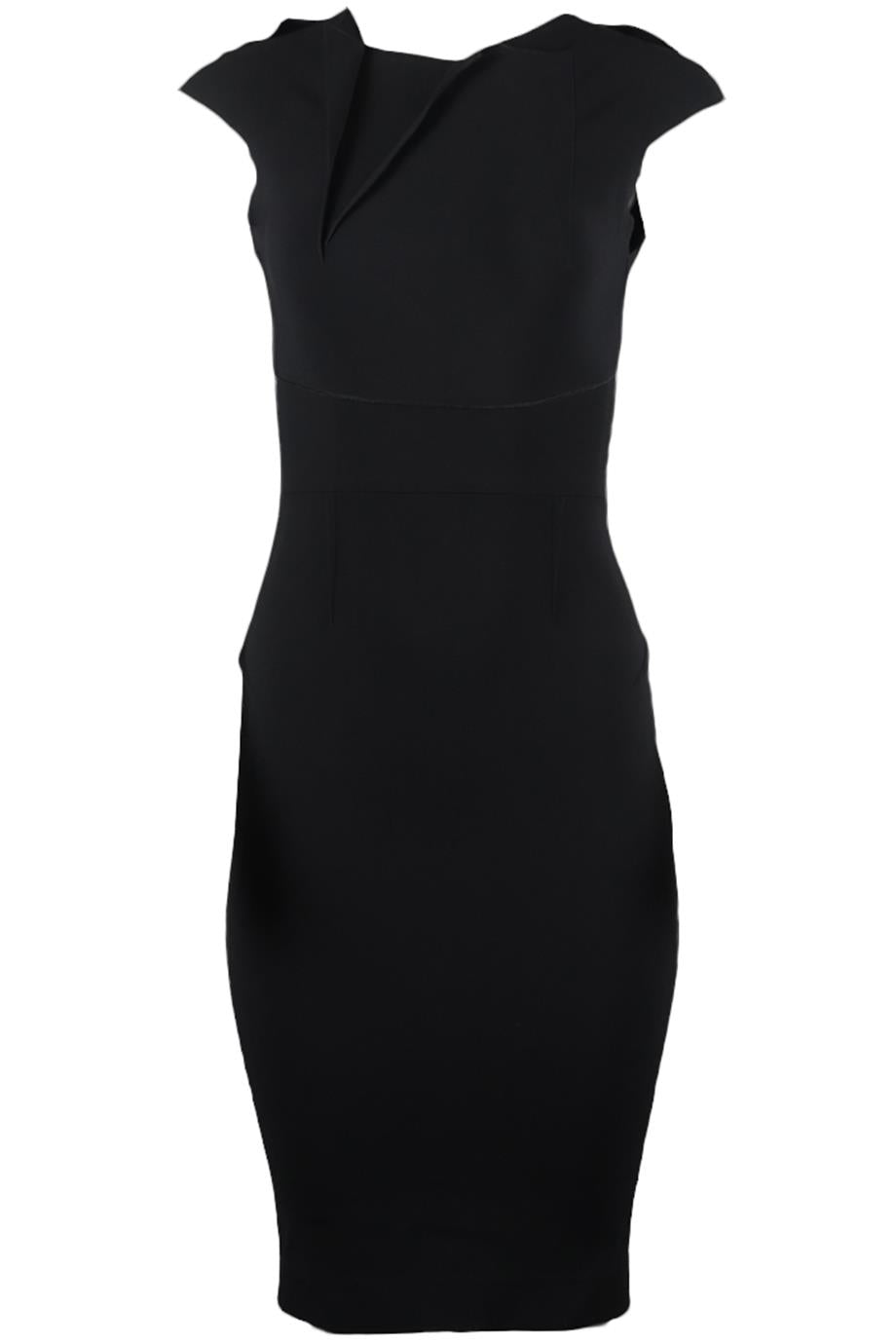 ROLAND MOURET STRETCH CREPE MIDI DRESS UK 8