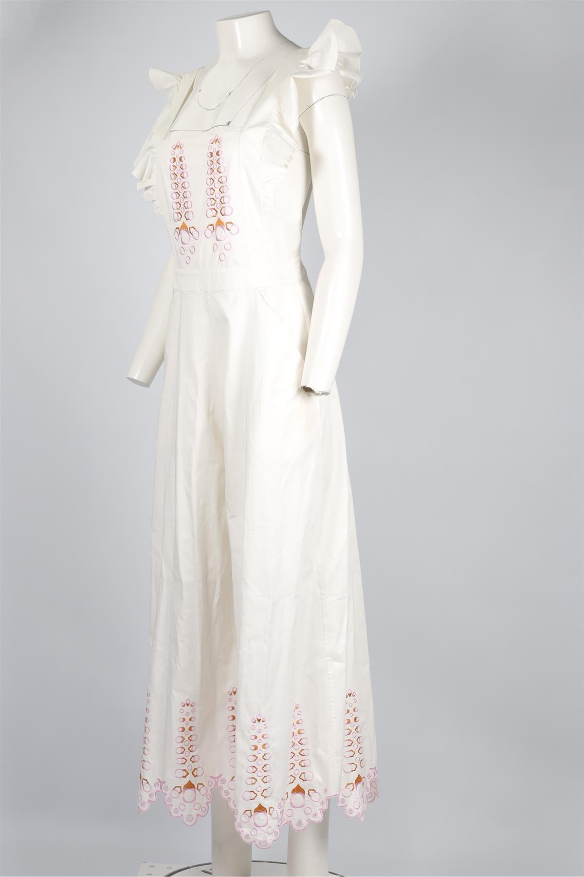 TEMPERLEY LONDON WHITE COTTON JUMPSUIT UK 10