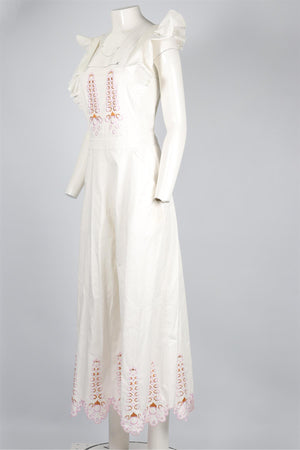 TEMPERLEY LONDON WHITE COTTON JUMPSUIT UK 10