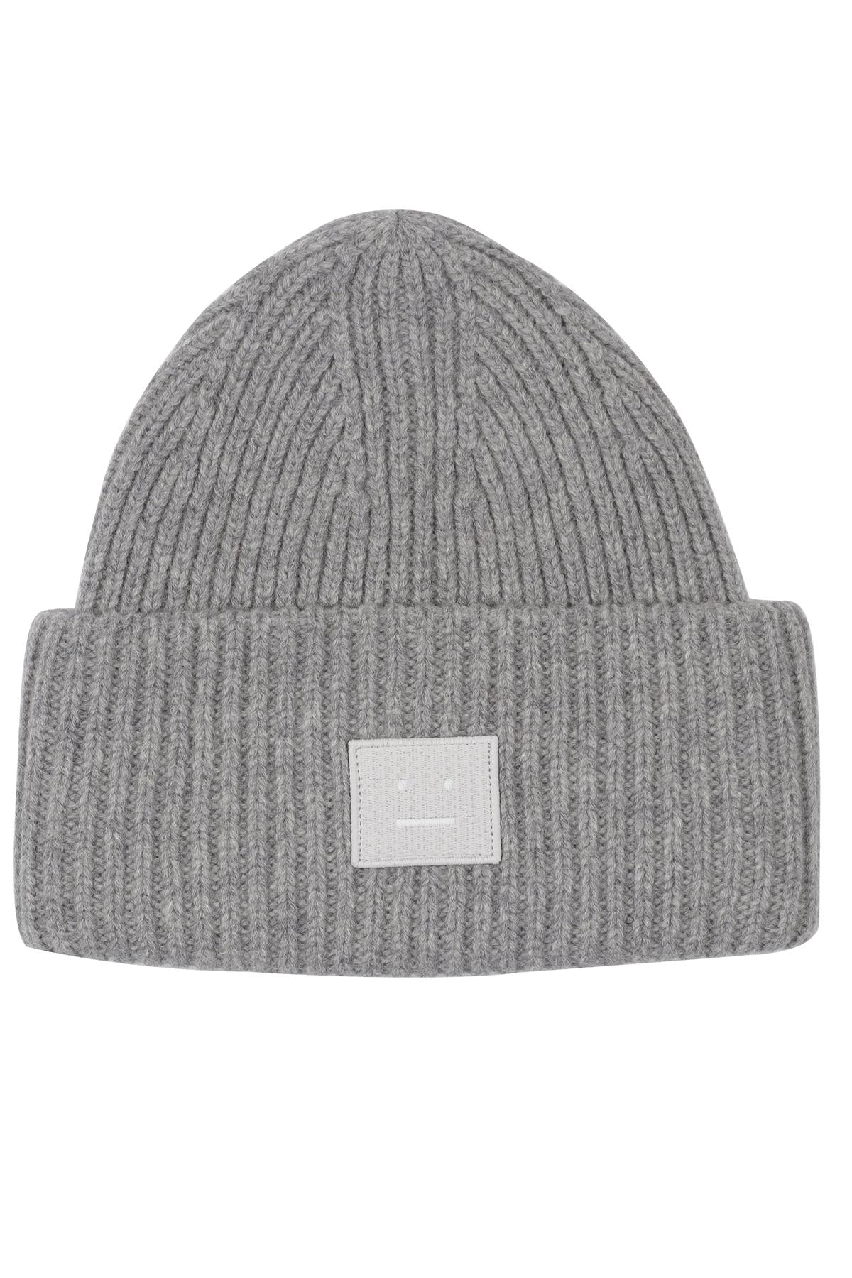 ACNE STUDIOS GREY WOOL BEANIE ONE SIZE