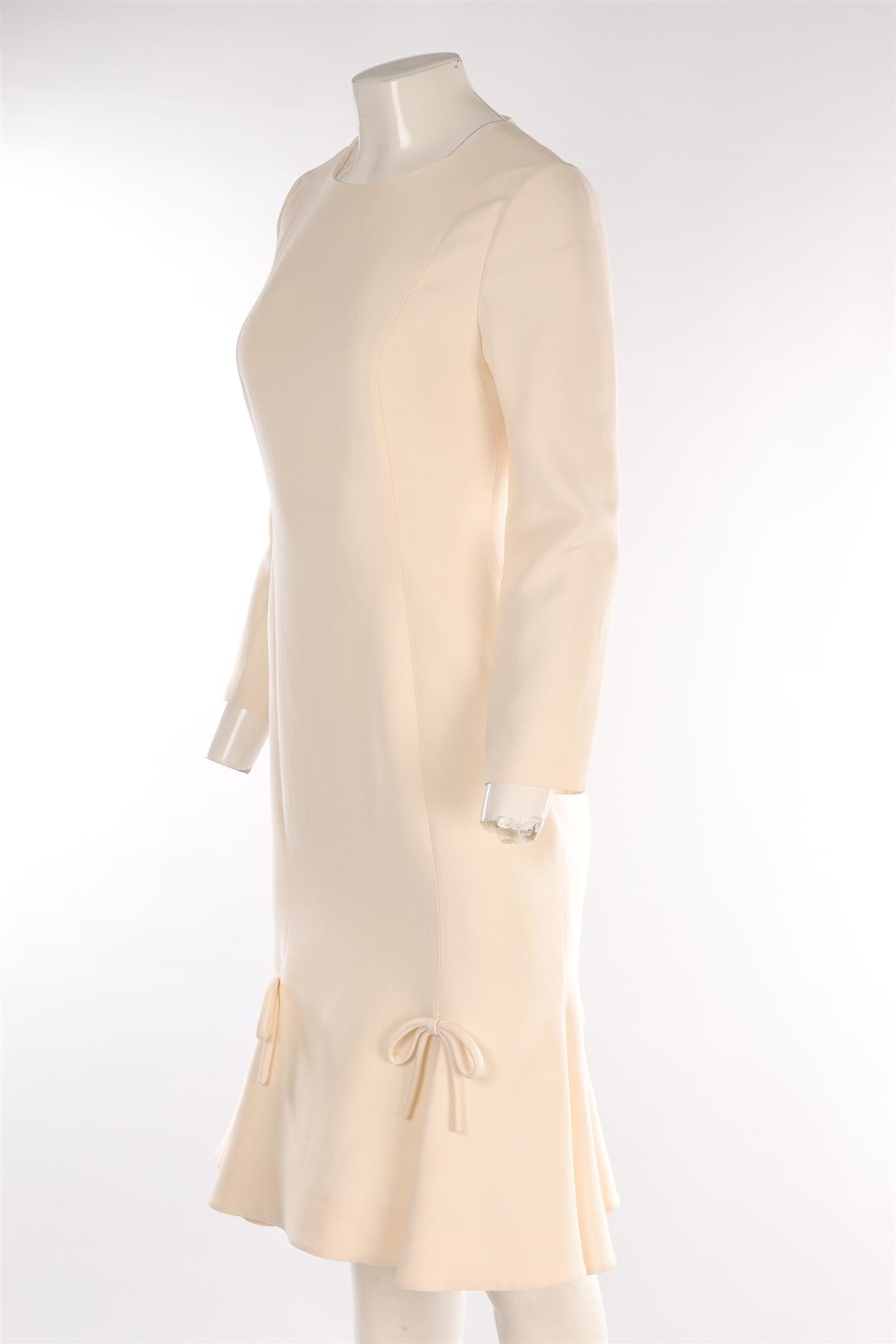 VALENTINO IVORY WOOL MIDI DRESS IT 42 UK 10