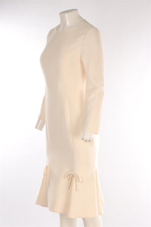 VALENTINO IVORY WOOL MIDI DRESS IT 42 UK 10