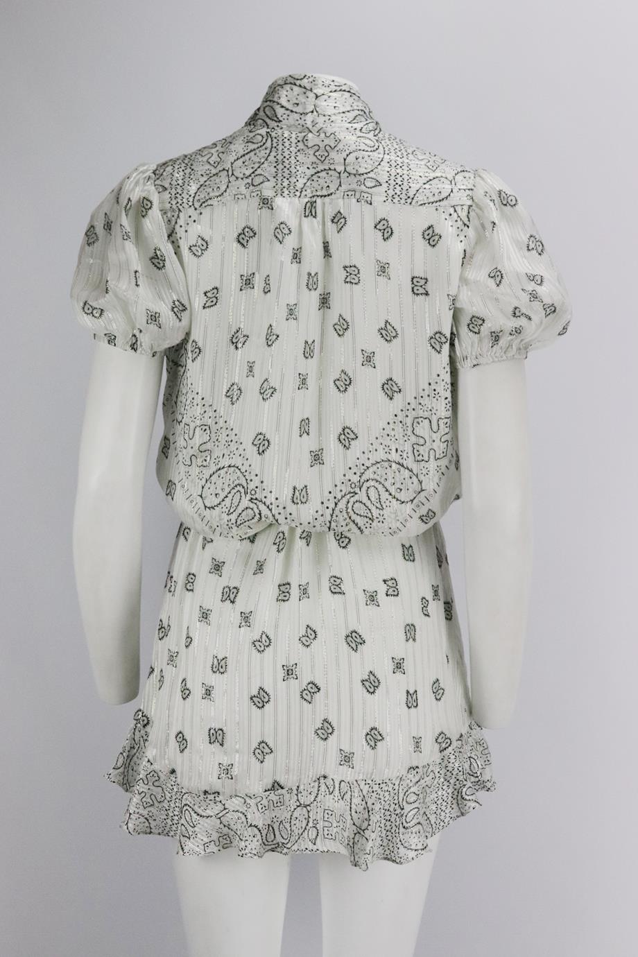 ROCOCO SAND WRAP EFFECT PRINTED SATIN MINI DRESS SMALL