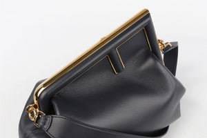 FENDI NAVY FIRST MEDIUM LEATHER SHOULDER BAG