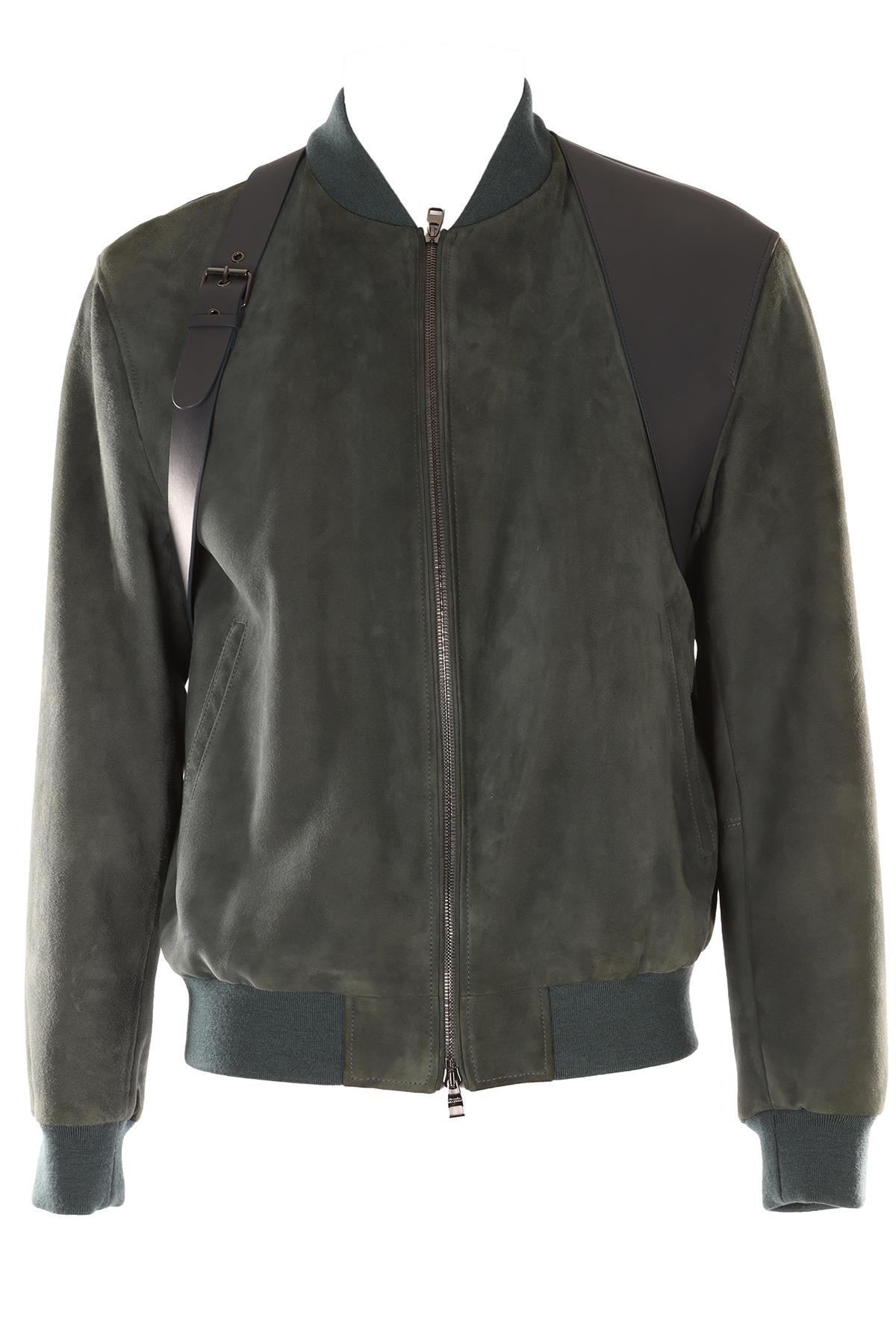 ALEXANDER MCQUEEN BLUE MEN'S SUEDE JACKET IT 50 UK 40
