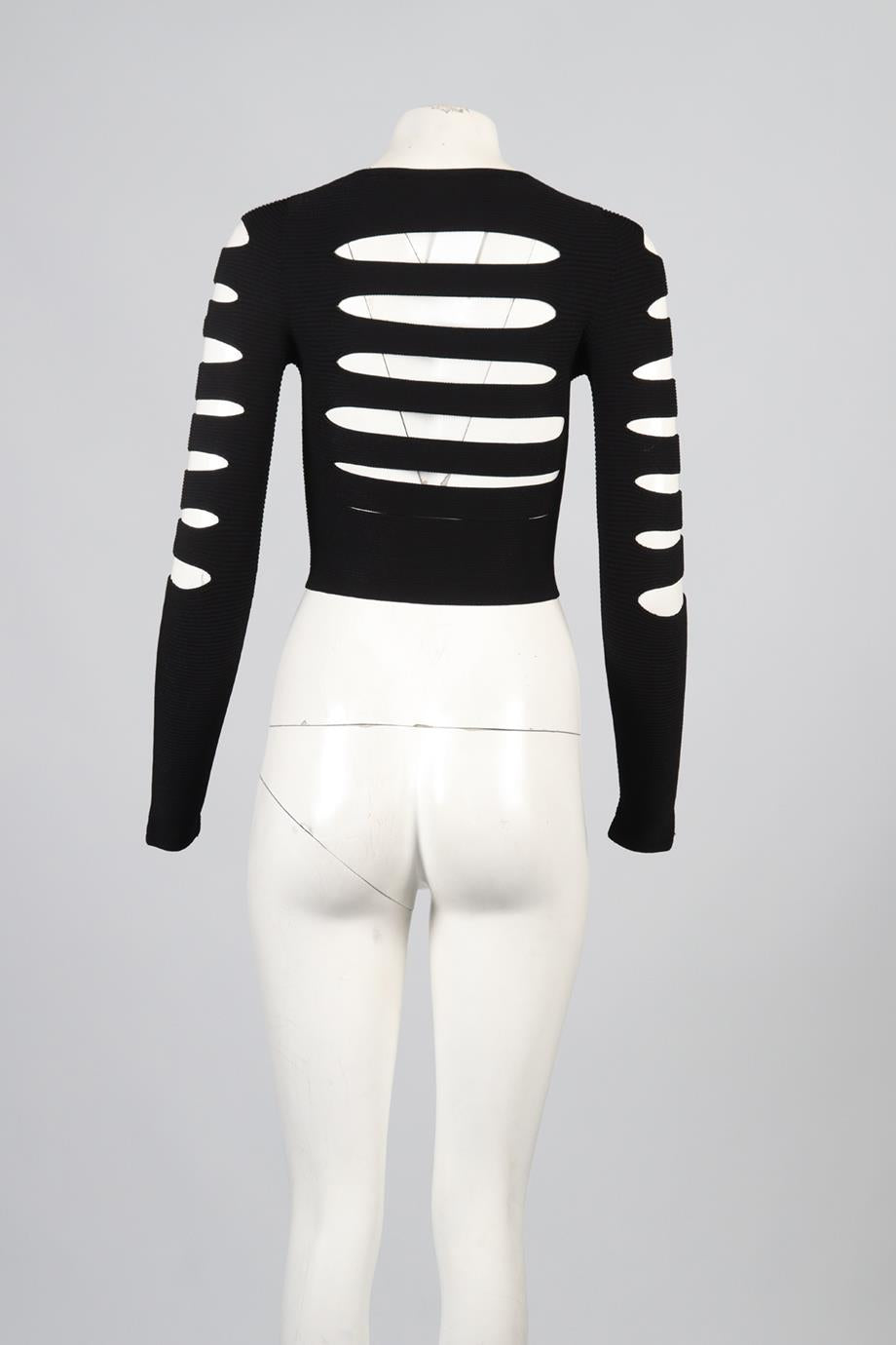 CUSHNIE ET OCHS CROPPED KNIT TOP XSMALL