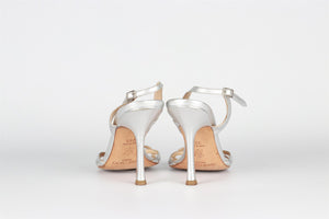 JIMMY CHOO SILVER LEATHER SANDALS EU 35.5 UK 2.5 US 5.5