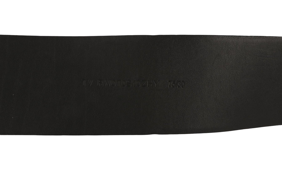 VALENTINO GARAVANI BLACK VLOGO LEATHER WAIST BELT 75CM