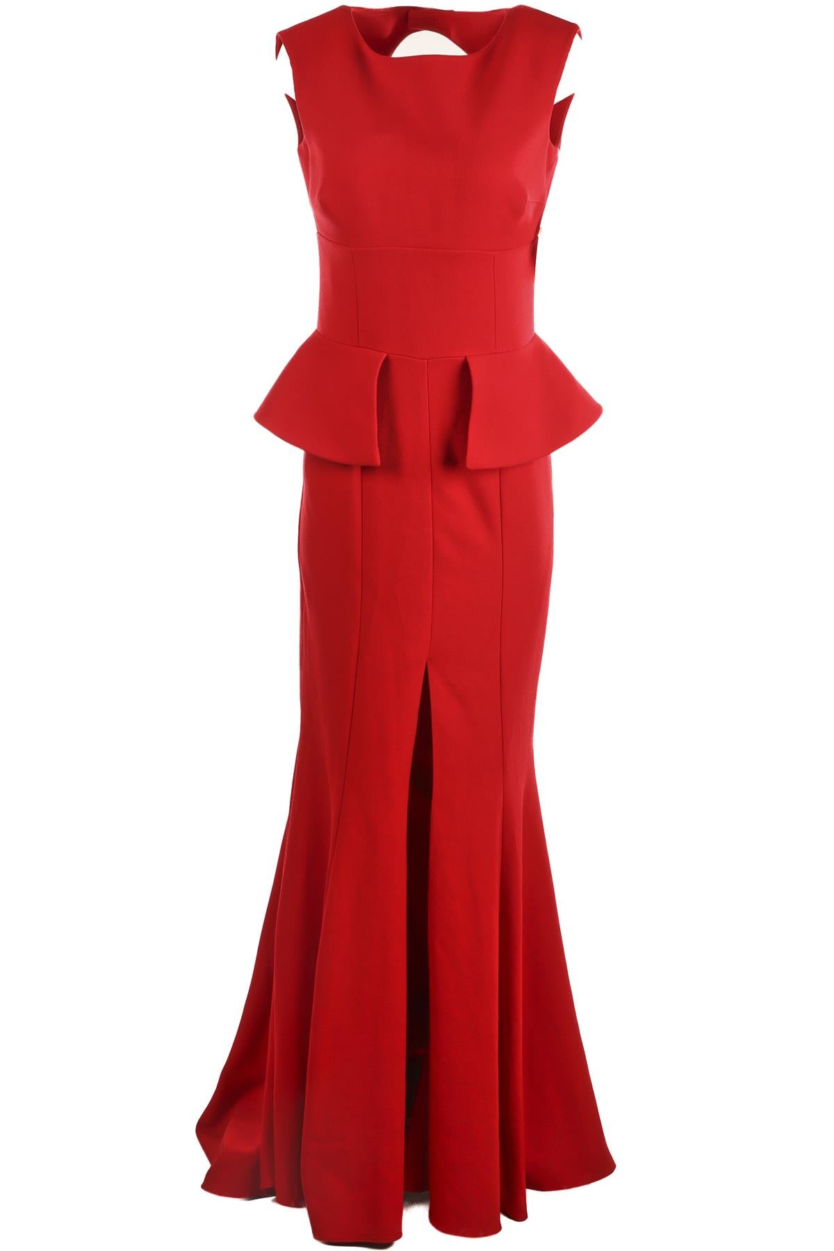 SAFIYAA RED CREPE MAXI DRESS FR 38 UK 10