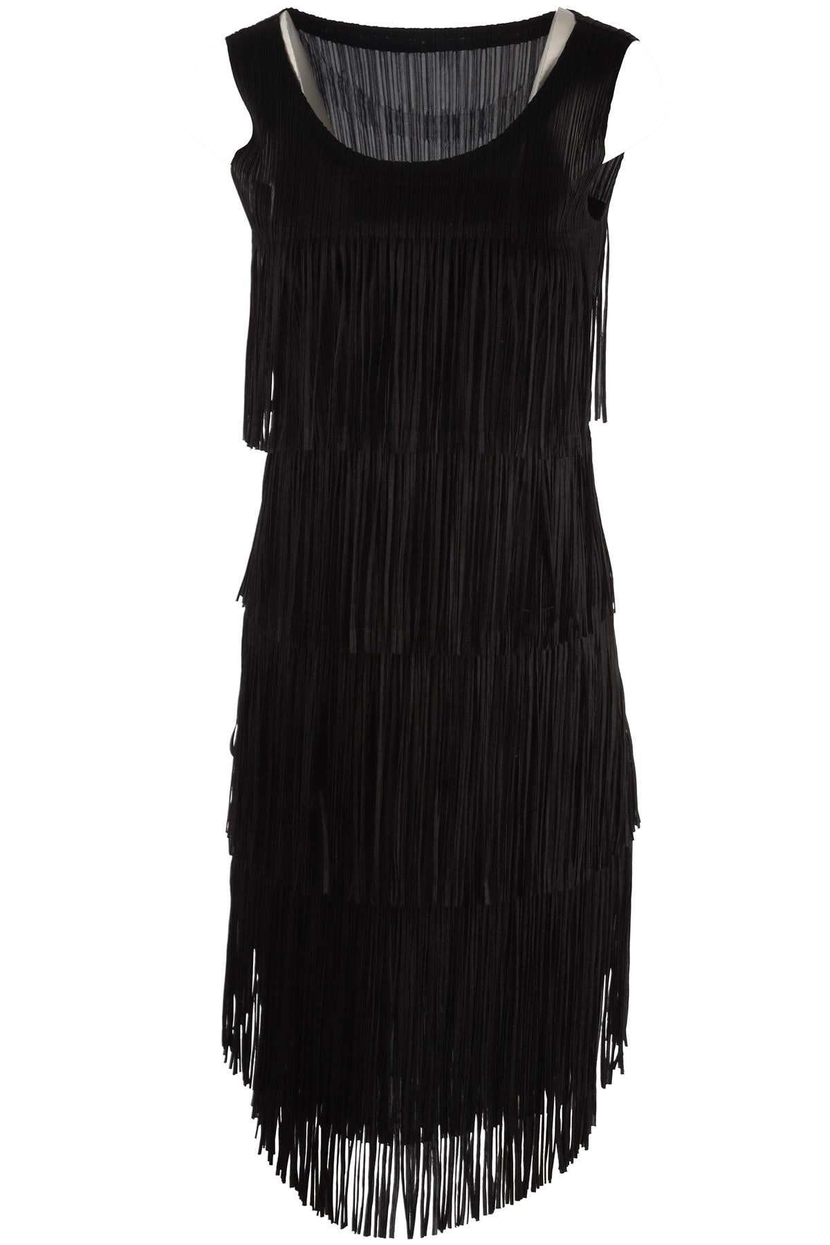 PLEATS PLEASE ISSEY MIYAKE BLACK MIDI DRESS JP 3 UK 8