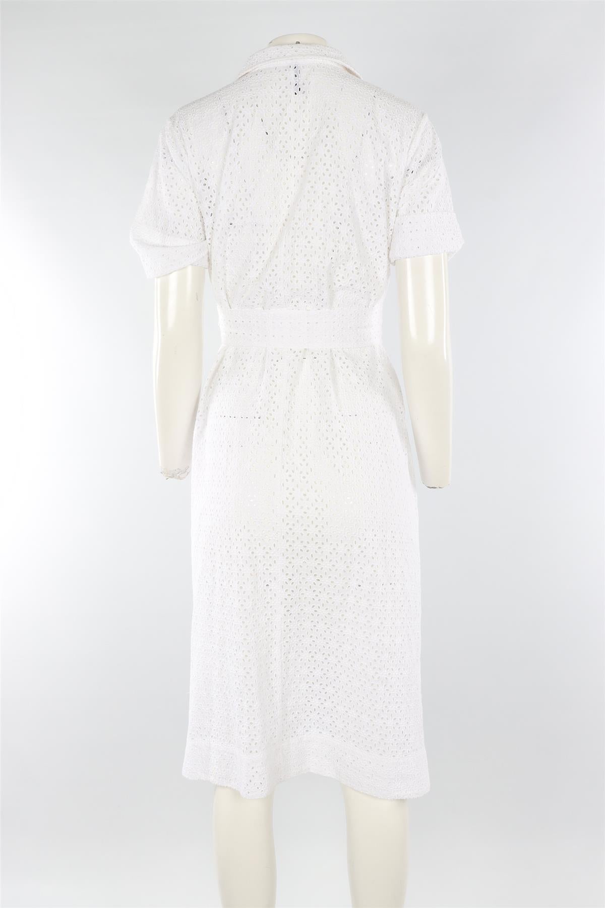 LISA MARIE FERNANDEZ WHITE COTTON MAXI DRESS 2 UK 8