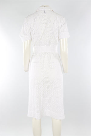 LISA MARIE FERNANDEZ WHITE COTTON MAXI DRESS 2 UK 8