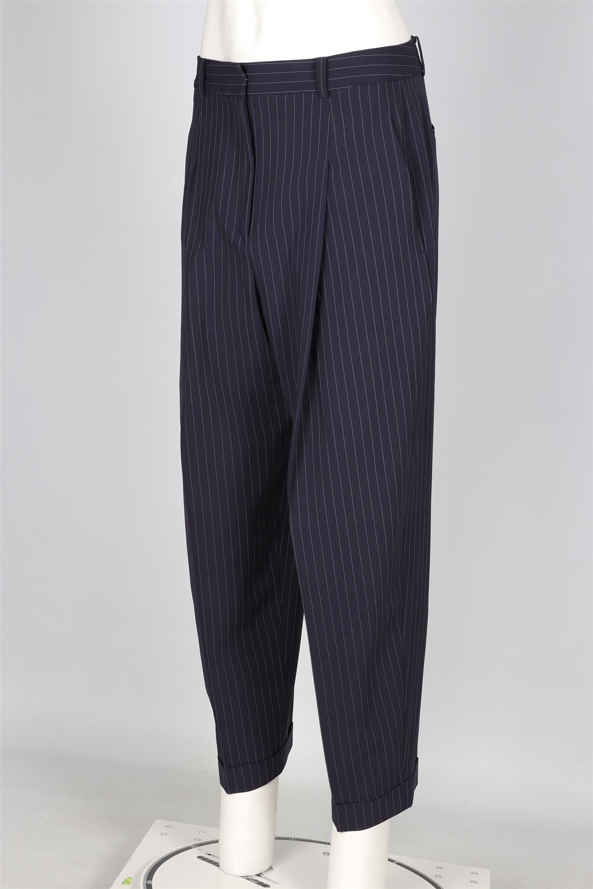 DKNY NAVY WOOL TAPERED TROUSERS UK 10 US 6