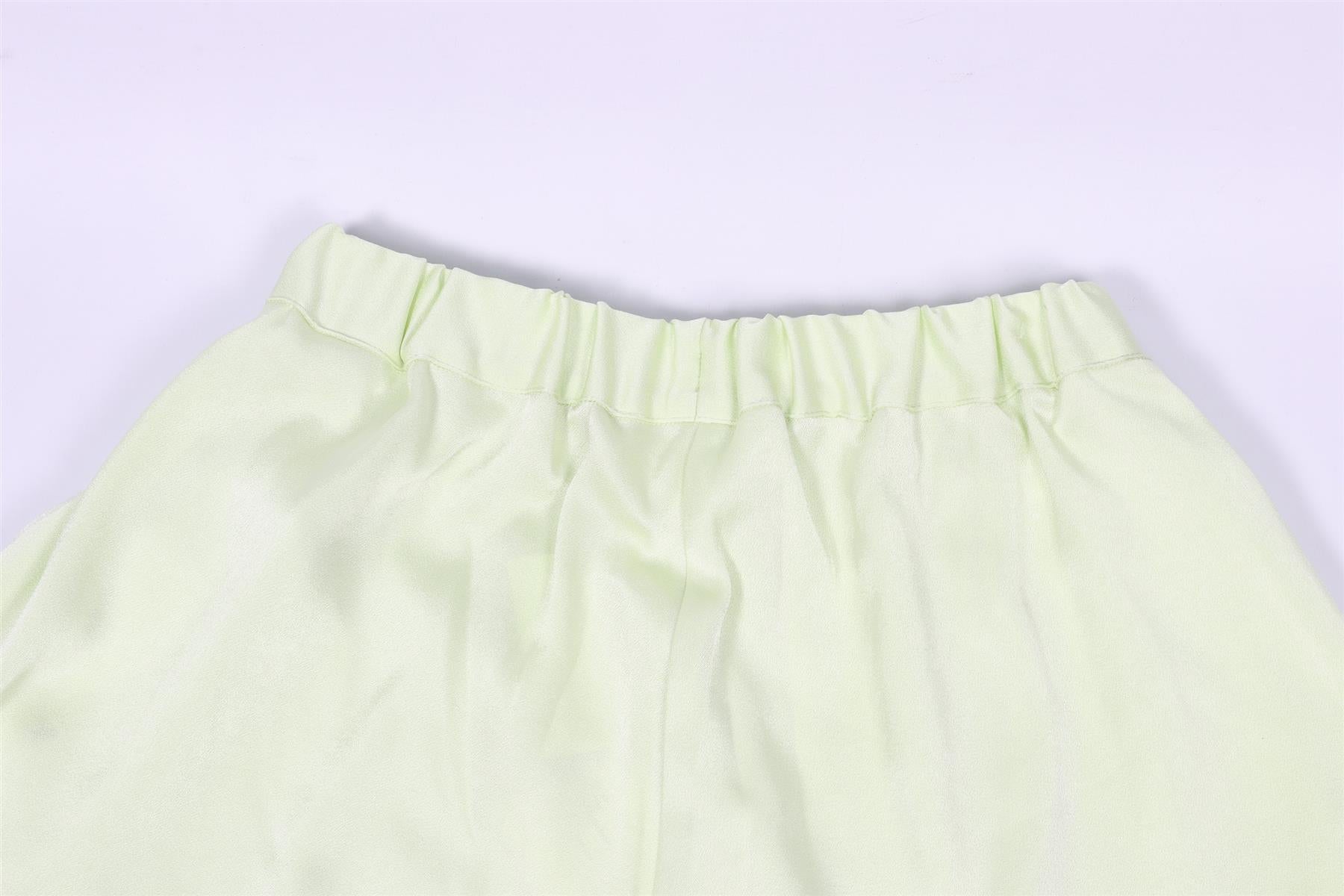 BONDI BORN GREEN SATIN SHORTS SMALL