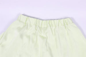 BONDI BORN GREEN SATIN SHORTS SMALL